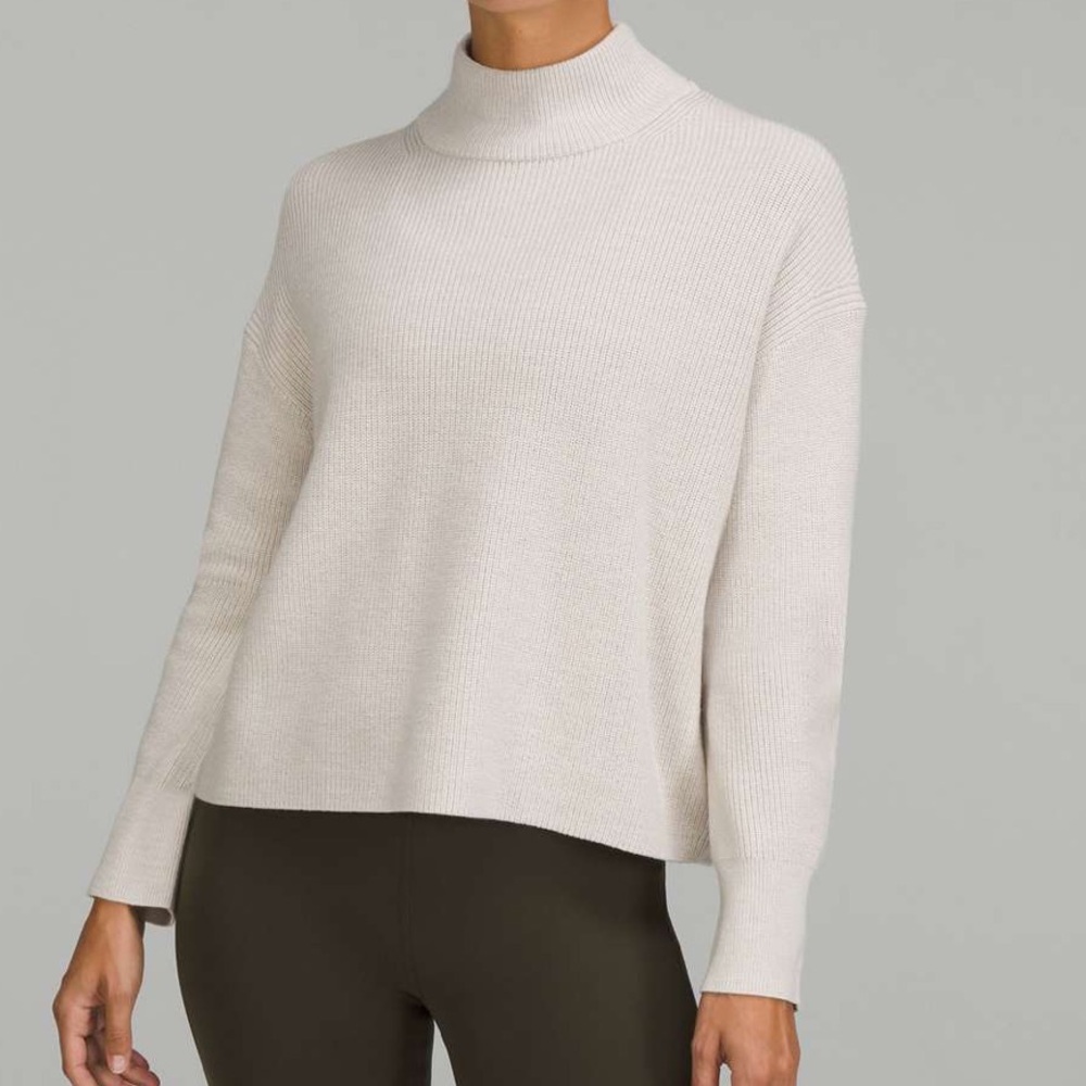 Lululemon Athletica White Turtleneck Sweater